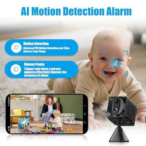 5G WiFi Hidden Spy Camera - 4K HD Indoor Security Cam, AI Motion Detection, Long Battery Life, Night Vision, Wireless Mini Cameras for Home/Baby/Pet (Camera)
