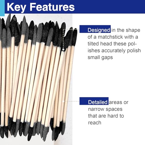 50 Pcs Sanding Sticks, Double End Matchsticks Sanding Twigs, Detailing Polishing Sanding Sticks Tools for Tight Spaces Plastic Models Wood 150/280 Grit 5.5 ¡¿ 0.2 Inch