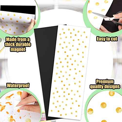 Hsei Deluxe School Locker Magnetic Wallpaper 12" x 36" Decorative Removable Magnetic Locker Covering Accessories for Girl Boy School Office University(Yellow Dots)