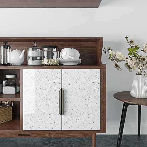 Livelynine White Granite Contact Paper for Countertops Waterproof Peel and Stick Countertops Kitchen Wallpaper Adhesive Counter Top Vinyl Wrap Desk Cover Table Laminate Countertop Sheets 15.8x78.8