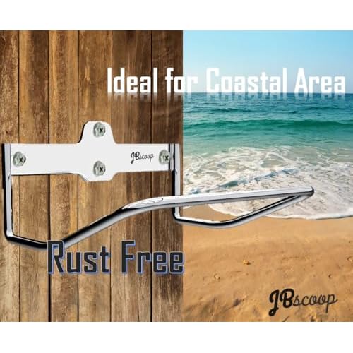 JBscoop 2 Ladder Hooks Wall Mount for Ladder Storage Strollers and Folding Chair, Heavy Duty Lader Holder Rust Proof SS304 (2)