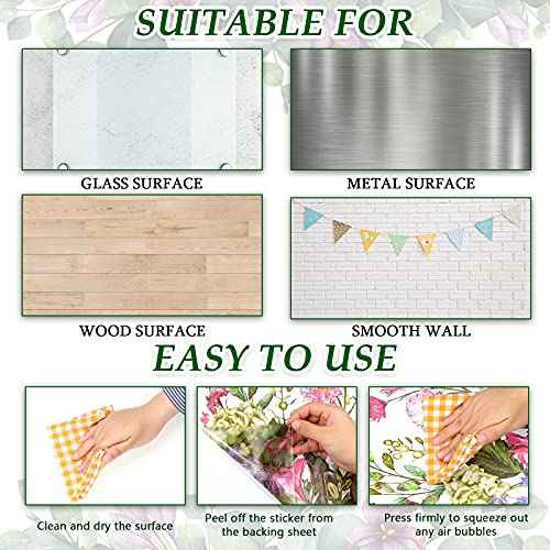 Outus Flower Wall Decals Floral Butterfly Wall Stickers Wildflower Greenery Wall Decor Removable Peel and Stick Art Murals for Kids Room Nursery Bedroom Living Room Home(19.69 x 27.56 Inch)