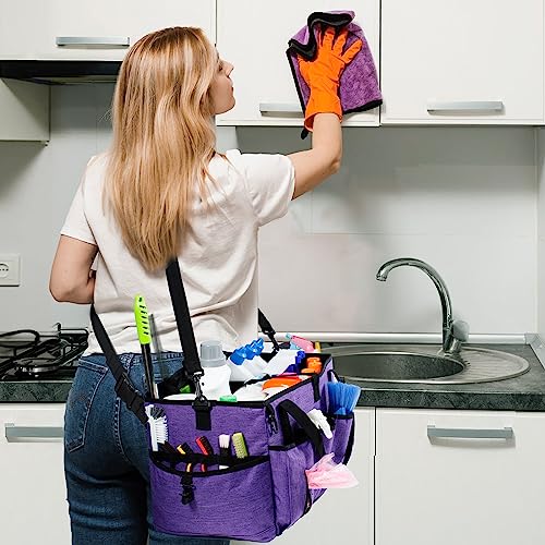 XL Professional Cleaning Caddy for Cleaning Suppliers, 17" Wearable Cleaing Bag for Housekeepers, Cleaning Organizer, Detailing Bag