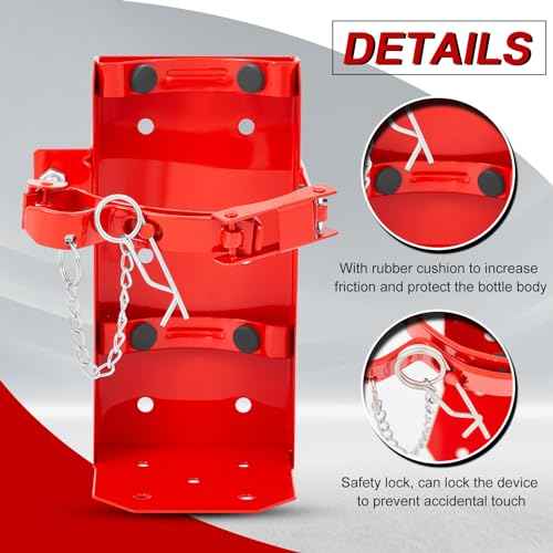 Zonon Heavy Duty Fire Extinguisher Mount Bracket Metal Fire Extinguisher Holder Wall Mount for Home Car Truck, Mini, Small, and Medium Sized(Fits 10lb,Red,1 Pcs)