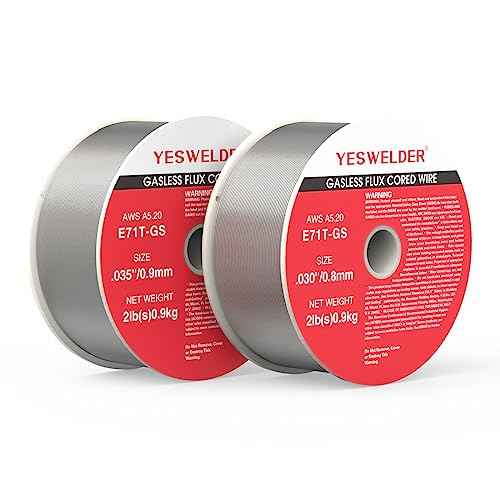YESWELDER Flux Core Gasless Mig Wire, Mild Steel E71TGS .030+.035-Diameter, 2-Pound Spool, 2-Packs Dual Specification Welding Wire