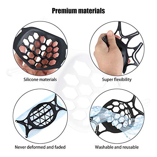 3D Face Mask Bracket,Silicone Inner Support Frame,Keep Fabric off Mouth,Create More Breathing Space,Lipstick and Makeup Protection Stand,Stay Cooler/Comfortable/Soft/Flexible/Washable/Reusable(4pcs)