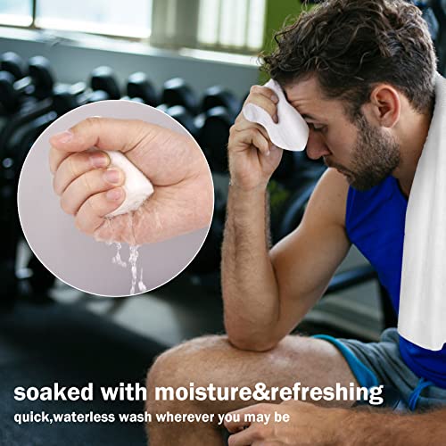YAKAMOZ Large Body Wipes for Adults Bathing Waterless for Camping, Gym, Sport, Hiking, Travel, Daily Life, Refreshing Anytime Anywhere (Mint Chill, 50 COUNTS)