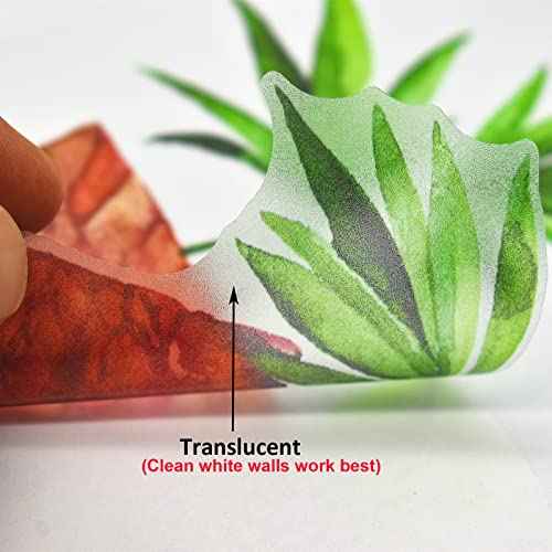 Maydahui 6 Sheets Freshness Green Plant Potted Wall Decals Plant Wall Stickers for Living Room Classroom Decor