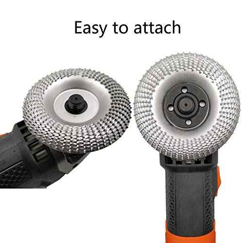 Wood Carving Disc Grinder Shaping Disc 7/8 Inch Bore Wood Tungsten Carbide Grinding Wheel Carving Abrasive Disc for Sanding Carving Shaping (100mm, Arc Type, Silver)