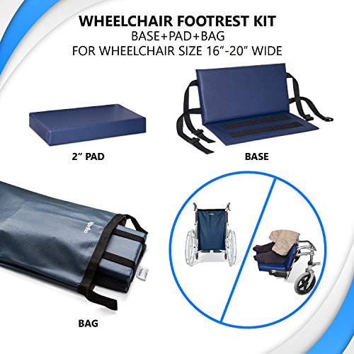 NYOrtho Wheelchair Foot-Rest Extender Elevating Pad - Leg Cushion Protector + Carrying Bag | Secures Easily with Quick-Release Strap Seat Widths 16" - 20" + Carrying Bag, 2" Foot Platform