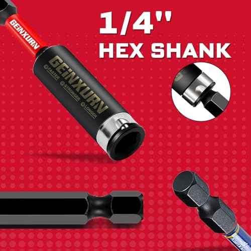 1Pcs Impact Magnetic Screwdriver Bit Holders, 12Inches Extension Socket Drill Bit Holder S2 Alloy Steel Hex Shank Quick-Change Drill Bit Guide