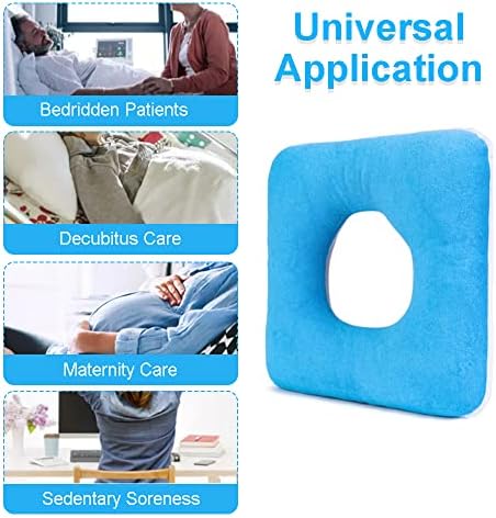 MESINURS Donut Butt Pillow, Anti-Decubitu Pad Bed Cushion, Pressure Nursing Pad for Bedridden, Elderly, Disabled, Pregnant (17"x17", Square)