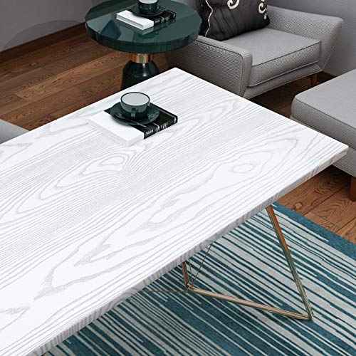Livelynine White Peel and Stick Wallpaper Wood Contact Paper for Cabinets Adhesive Wood Grain Vinyl Wrap for Kitchen Furniture Door Textured Wood Countertop Waterproof Wall Paper Bathroom 15.8x78.8