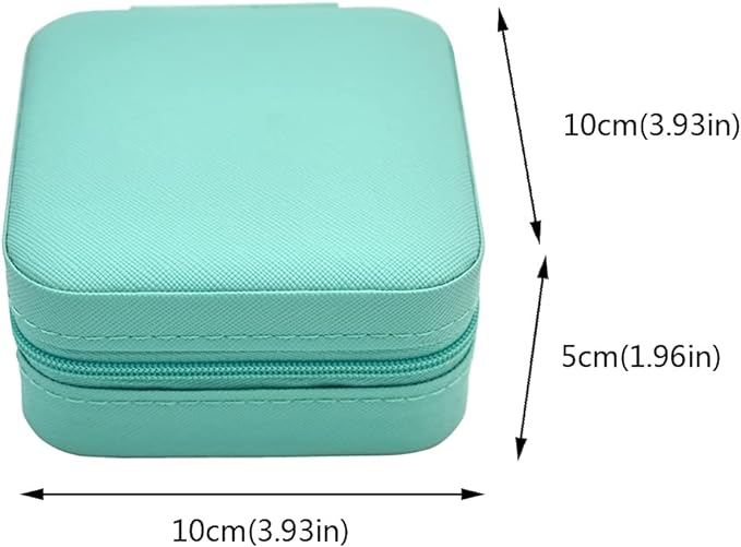 Mini Jewelry Travel Case, Small Portable Jewellry Organizer Box Portable Display Storage Box for Rings Earrings Necklaces, Gifts for Girl, Women, Wedding, Birthday, Mom, Mother's Day (Blue)