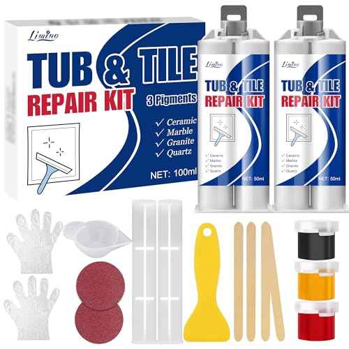 Tile Repair Kit - Porcelain Repair Kit for Repairing Scratches, Chips, Dents, Hole on Bathtub and Shower Tray, Ceramic Repair Filler for Acrylic, Fiberglass, Perfect Restoration of Marble Countertop