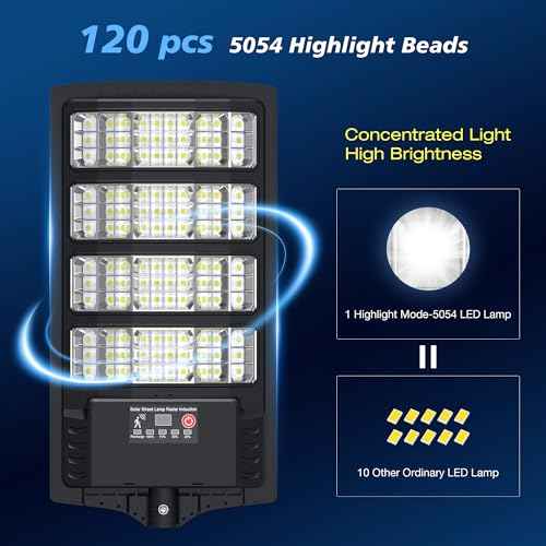 Solar Lights Outdoor Waterproof - Super Bright Solar Street Lights Outdoor Dusk to Dawn with Motion Sensor and Remote Control, Wide Angle Commercial LED Street Light IP67 Waterproof 2 Packs