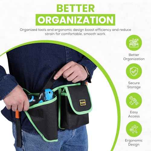 Tool Belt by FormaFleet with Multi-Pocket Tool Pouch, Adjustable Toolbelts for Men, Electrician Tool Pouch, Carpenter Tool Belt, Built for Comfort and Heavy-Duty Use