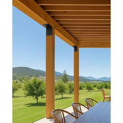 8 pcs 6" x 6" x 5" Heavy Duty Steel Ll Right Angle Bracket, 6x6 Steel Corner Brackets, 90 Degree Timber Post Brackets for 4x4 and 6x6 Post, Wood Shelves, Furnitur