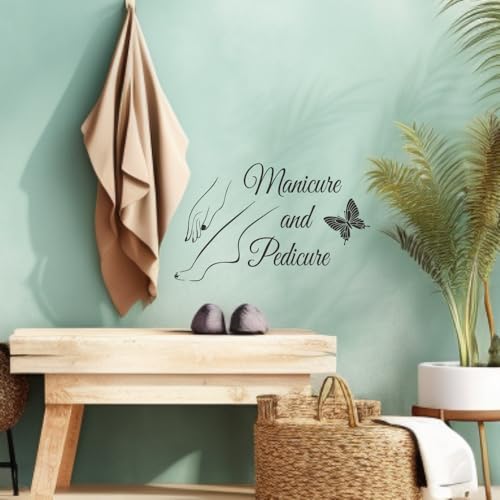 Foot Massage Wall Decal - Manicure and Pedicure Decor Stickers, Spa Treatment Wall Art, and Beauty Salon Decor for Wellness and Relaxation