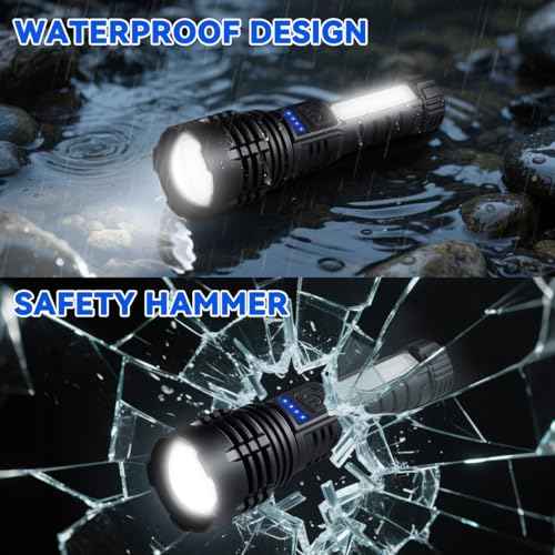 6Pack Rechargeable Flashlights, 7Mode Flashlights High Lumens, Super Bright LED Flashlight, Adjustable Tactical Flash Light, High Powered Flash Light, Handheld Flashlight for Home Emergency Camping