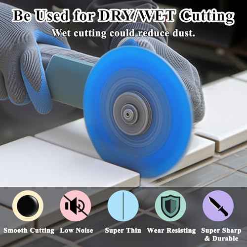 Lamoutor 3Pcs 4 Inch Glass Cutting Disc for Angle Grinder, Diamond Saw Blade, Tile Cutter Blade for Cutting Marble Glass Tile Jade Crystal£¨Green/Blue/Yellow£©