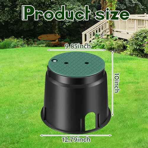 Tandefio 1 Pc 910 Electrical Splice Box 10 Inch Diameter Underground Electrical Junction Box Inground for Outdoor Wiring Splices (Black)
