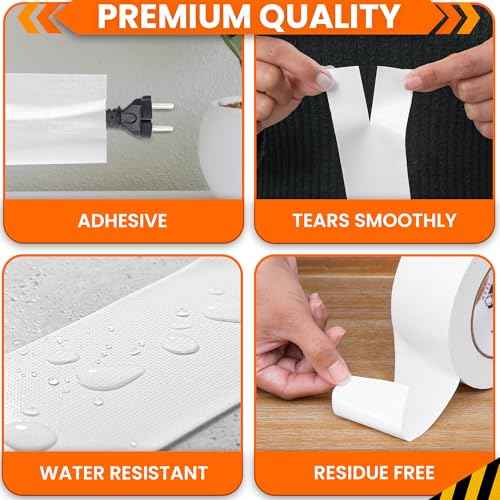 Perco Professional-Grade Duct Tape | Water-Resistant, Heavy-Duty Adhesive, Multipurpose Duct Tape for Reliable Convenient Repairs, Marking, Cable Management | 30-Yard x 2inch Per Roll (White)