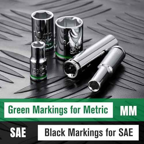 SK 1/4" Drive Socket Set, Metric Sockets, 13-Piece 4-14 mm, SuperKrome Finish, Premium CR-V Construction, with Aluminum Socket Organizer