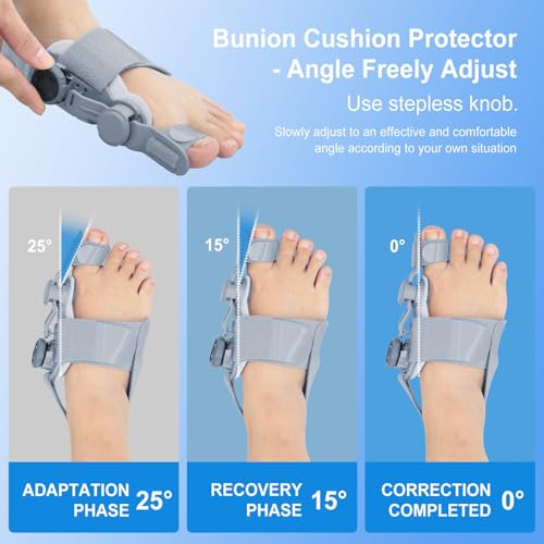 Bunion Corrector for Women Big Toe Straightener,Bunion Relief with Soft Silicone Pad,Breathable & Anti-slip Suitable for Left/Right Feet,Gray,1Pack
