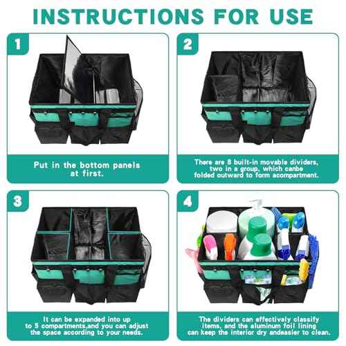 Wearable Cleaning Caddy Bag,WithDetachable Divider cleaning bags for housekeepers, With Adjustable Shoulder Strap for Cleaners & Housekeeper