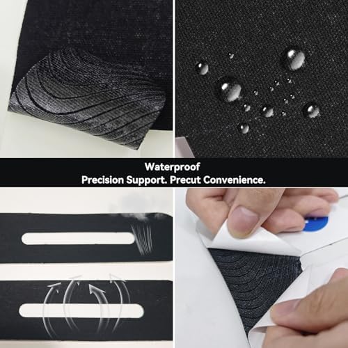 Precut Knee Kinesiology Tape - 12 Pcs Precut Kinesiology Tape for Knees Waterproof Strips Elastic | Breathable Joint Stability Hypoallergenic Latex-Free Tape, Black