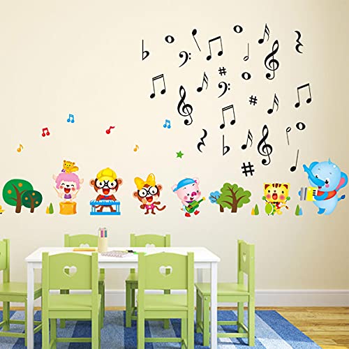 Music Wall Stickers&Murals Musical Note Wall Decals PVC Material Decals for Classroom Recording Studio Decoration Home Decor£¨Black£©