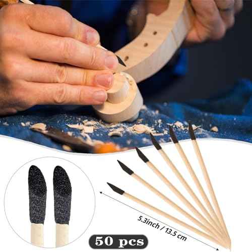 50 Pack Sanding Sticks, Matchsticks Sanding Sticks for Plastic Models, Fine Detailing Sanding Tools for Tight Spaces Wood, 280 Grit, 5.4 x 0.2 Inch