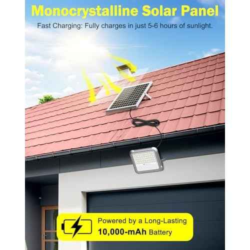 Outdoor Solar LED Flood Lights: Waterproof Security Patio Lights with Remote Control, 6500K Bright Illumination Dawn to Dusk Lighting for Fence, Yard, Backyard, Wall, House