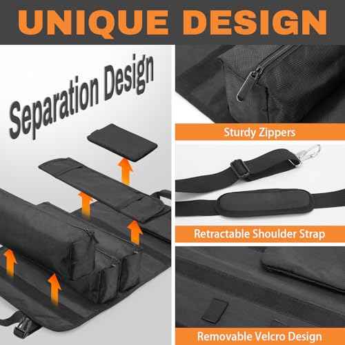 Tool Roll Bag, Heavy Duty 1680D Waterproof Roll Up Tool Organizer, 6 Detachable Pouches, Portable Tool Storage for Mechanics, Electricians, DIY & Home Renovation ? 25.1"x14.9"