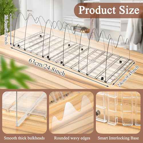 Purse Organizer With 8 Adjustable Acrylic Sections for Closet, Handbag Storage in House and Office