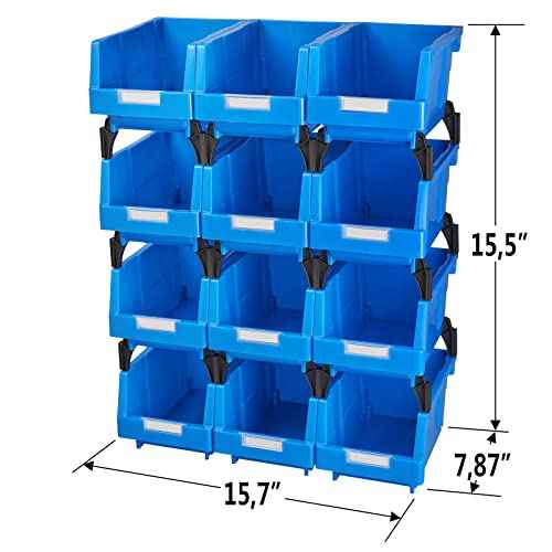 Hardware Storage Bins for Garage&tool room(Yellow,pack of 12)