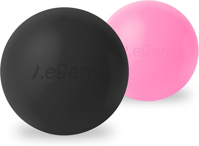 Massage Lacrosse Balls for Myofascial Release,Yoga Deep Tissue Massage,Trigger Point Therapy and Foot Plantar Fasciitis,Muscle Soreness Massager Ball (2Pack,Black and Pink)