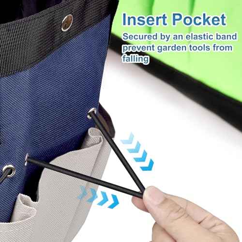 Garden Tool Bag Organizer, Heavy Duty Gardening Tote Bag with 7 Pockets and Zippers Pockets, Garden Home Tool Kits Organizer, (Tools are not included), Gray