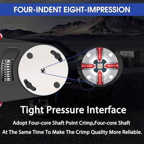 Deutsch Closed Barrel Crimper, Solid Barrel Contact & Circular Connector Contacts Crimping Tool (AWG 14-20) 4 Way Indent, 8 Impression Type£¬DT Connector Removal Tool,0411-310-1605 Blue Push Wire Tool