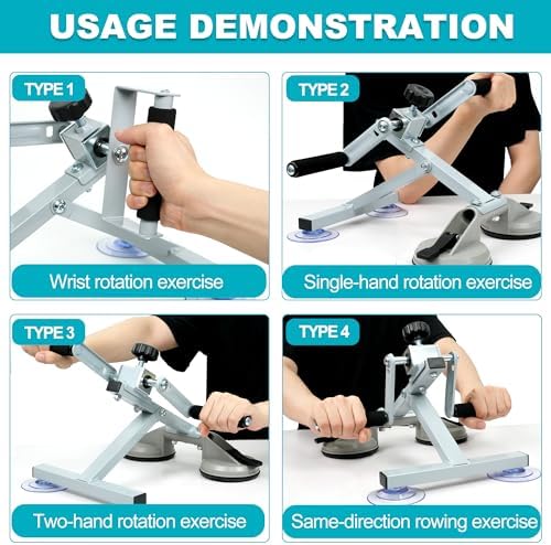 Arm Bike for Physical Therapy, Hand Arm Bike for Physical Therapy Table Top, Hand Cycle Exerciser Pedal for Seniors Upper Body, Portable Home/Office Stroke Rehab Equipment for Arm Shoulder Wrist ﻿