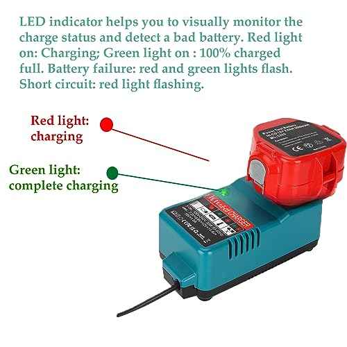 Ni-MH Ni-Cd Battery Charger for Makita, DC1804T Battery Charger Compatible with Makita 7.2V14.4V 18V PA12 PA14 PA18 6010D 6261D