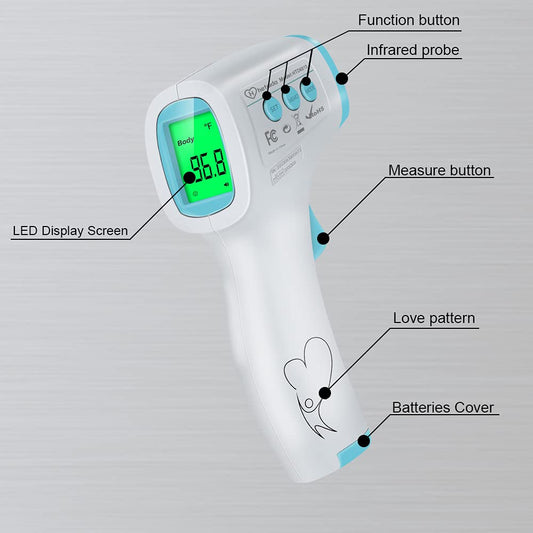Digital Thermometer for Adults and Kids, No Touch Forehead Thermometer for Baby, 2 in 1 Body Surface Mode Infrared Thermometer with Fever Alarm and Instant Accuracy Readings