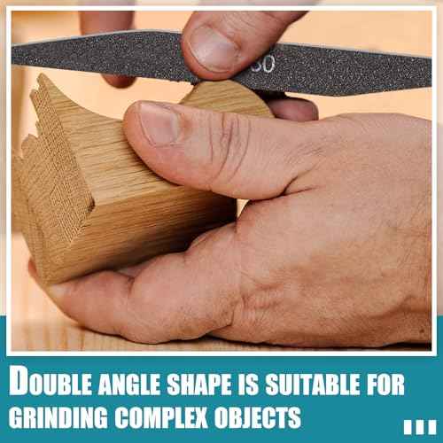 Honoson 10 Pcs Sanding Sticks Buffing Sanding Sticks for Plastic Models Assorted Grits Crafts Metal Wood Sandpaper Tools(Low Grits Rating,Double Angle Shape)