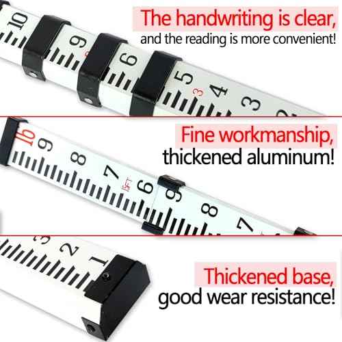 Grade Rod£¬16-Foot Aluminum Grade Rod - 10ths£¬Grade Stick,Grade Stick for Laser Level£¬Survey Rod£¬Grade Rods£¬Survey Pole£¬With Bubble Level, 5-Stage Telescopic£¬Double-Sided Scale Telescopic Leveling Rod