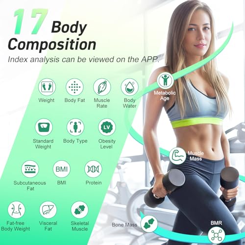 INSMART Smart Scale for Body Weight,Accurate Digital Weight Scale and Fat Percentage,Bluetooth Body Fat Scale with BMI Muscle Mass,16 Body Composition,Health Monitor Analyzer with APP Sync
