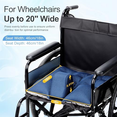Wheelchair Wedge Pommel Cushion with Safety Straps Non-Slip Wheelchair Cushion for Seniors Prevents Forward Sliding, Provides Leg Abduction, Improves Positioning, Fall Prevention (18*18IN)