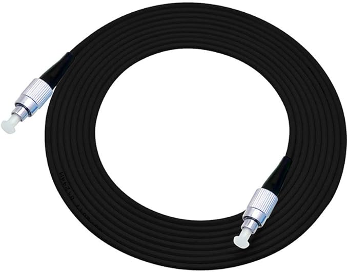 Jeirdus 5M FC to FC Outdoor Armored Simplex 9/125 SM Fiber Optic Cable Jumper Optical Patch Cord 16ft Singlemode