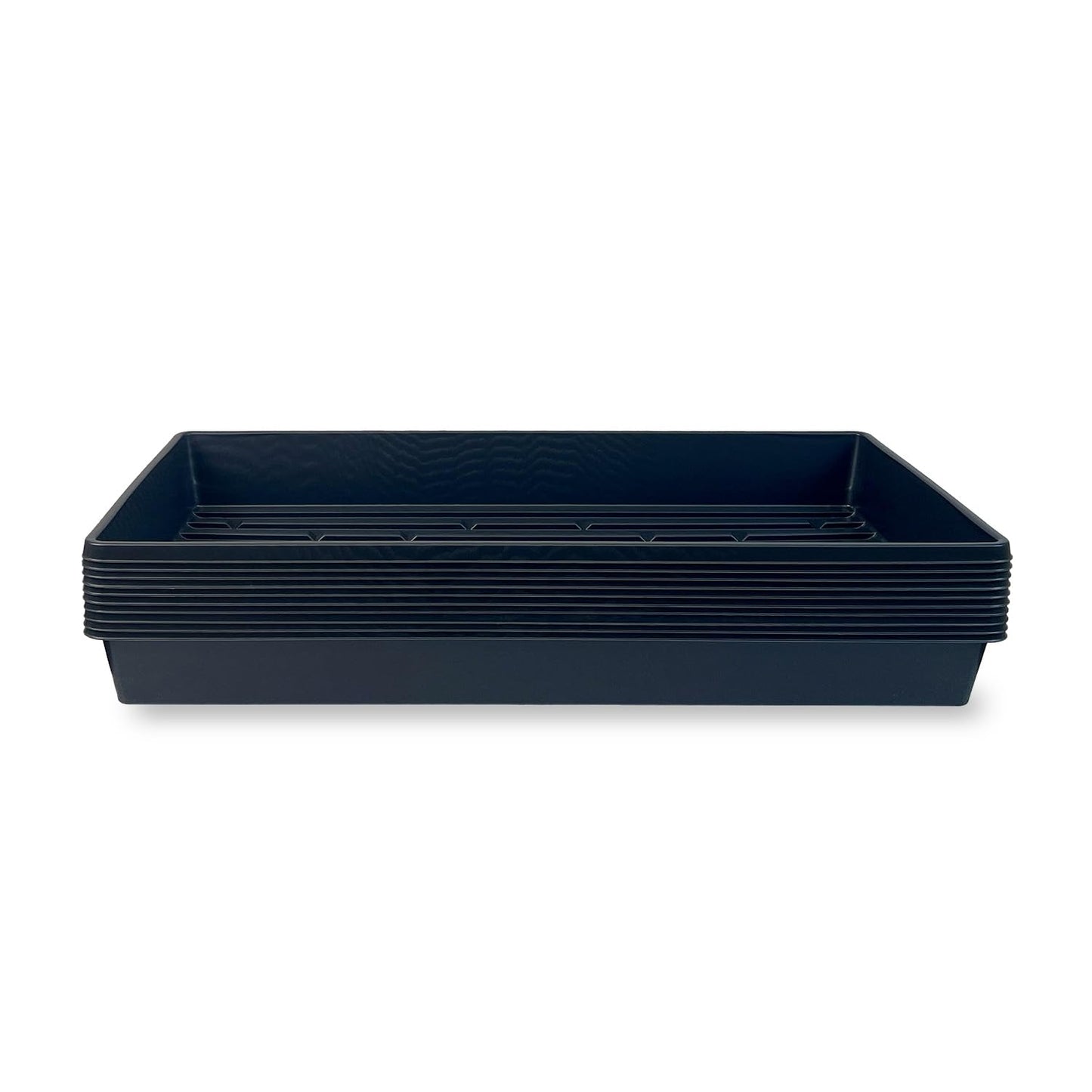 10 Plant Growing Trays (No Drain Holes) - 20" x 10" - Perfect Garden Seed Starter Grow Trays: for Seedlings, Indoor Gardening, Growing Microgreens, Wheatgrass & More - Soil or Hydroponic