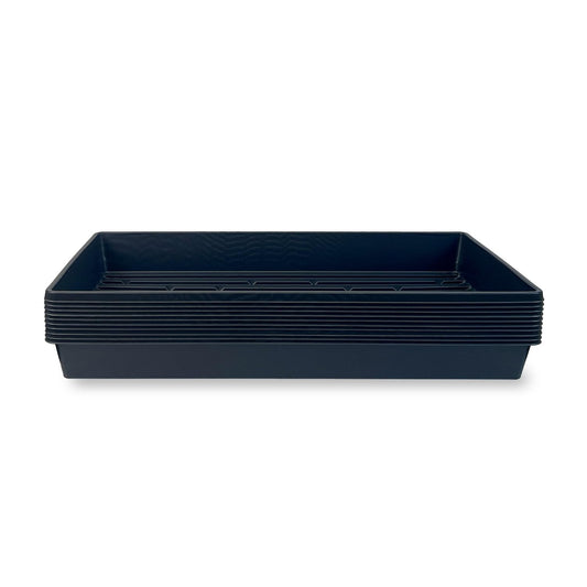 10 Plant Growing Trays (No Drain Holes) - 20" x 10" - Perfect Garden Seed Starter Grow Trays: for Seedlings, Indoor Gardening, Growing Microgreens, Wheatgrass & More - Soil or Hydroponic